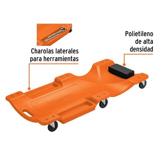 Foto 3 | Cama Truper CATA-40P color Naranja de Plástico 40 " para Mecánico