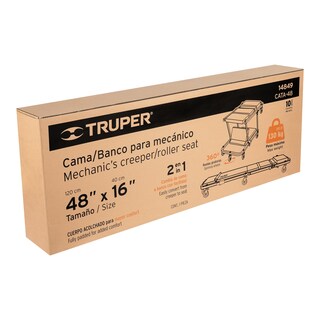 Foto 2 | Cama y Banco Truper CATA-48 color Naranja de 48 " para Mecánico