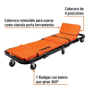 Foto 4 | Cama y Banco Truper CATA-48 color Naranja de 48 " para Mecánico