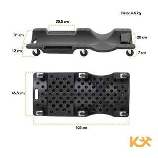 Foto 6 | Cama para Mecánico Deslizante de Plástico Kingsman 40 Pulgadas 120 Kg