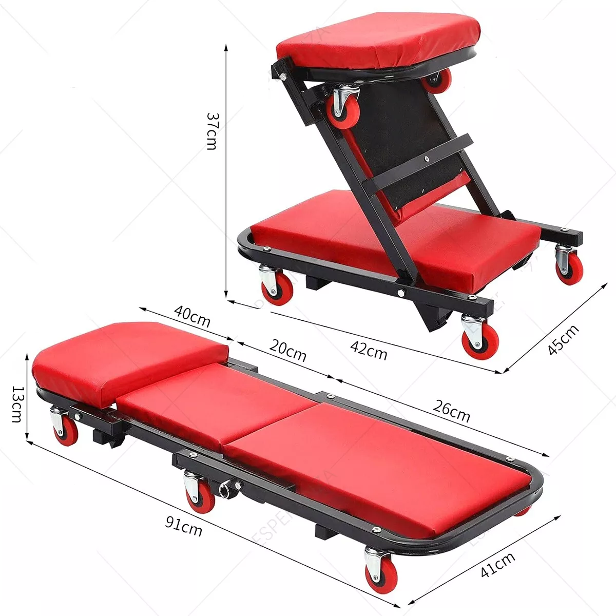 Foto 4 pulgar | Cama Deslizante P/ Mecanico De 36 Pulgadas 150kg 6 Ruedas Eo Safe Imports Esi-13654 Rojo