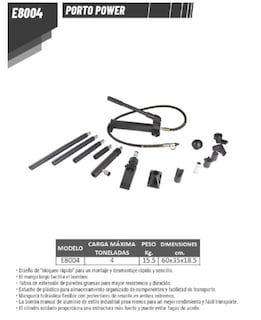 Foto 2 | Porto Power Mtr En Estuche Con Accesorios Capacidad 4tn Mod. E8004
