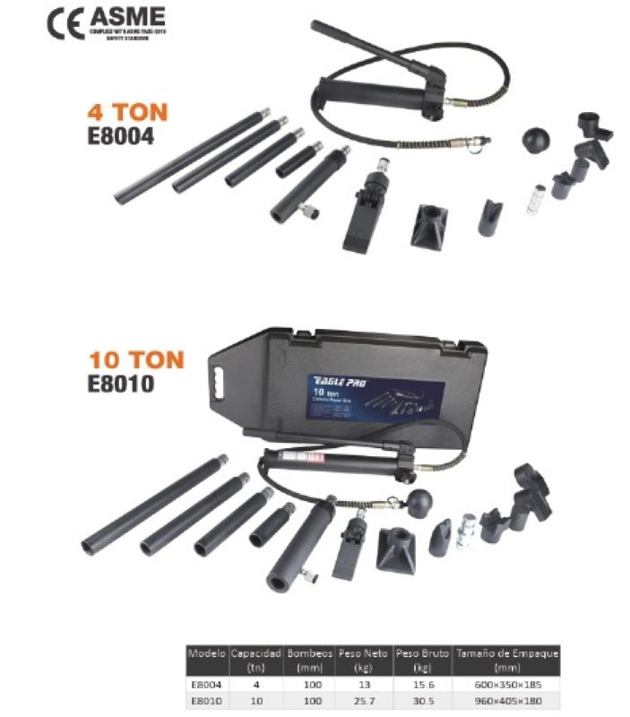 Foto 4 pulgar | Porto Power Mtr En Estuche Con Accesorios Capacidad 4tn Mod. E8004