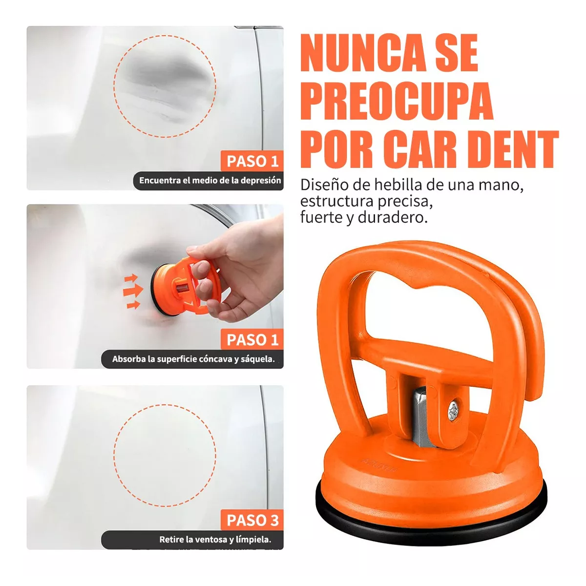 Foto 4 pulgar | Par Chupón Ventosa Para Sacar Abolladuras Y Levantar Cargas 25kg 4 Pzas Eo Safe Imports Esi-13335 Naranja