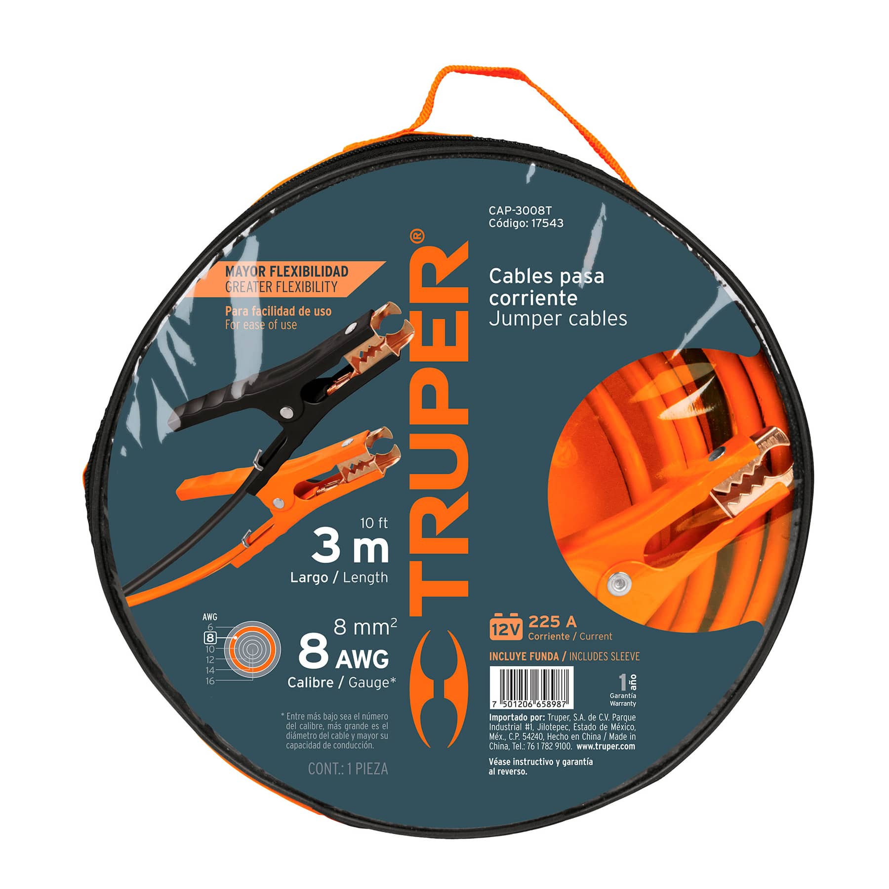 Foto 5 pulgar | Cables Pasa Corriente para Auto 3m Truper Cap-3008t color Negro