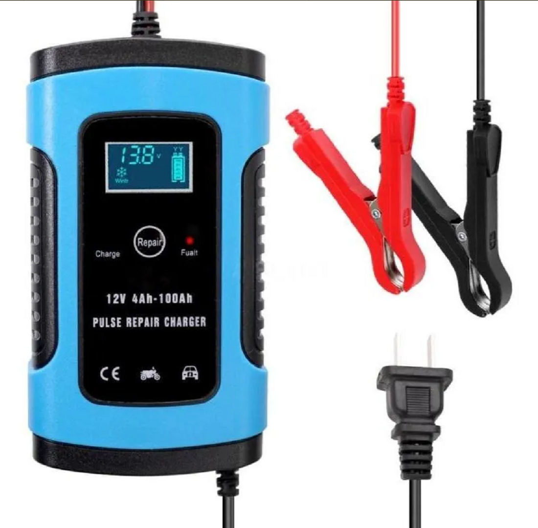 Cargador Auto Batería color Azul 12 V