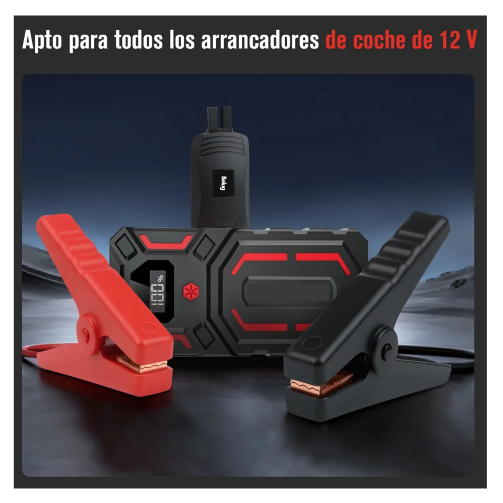 Foto 2 | Cable De Arranque De Puente De Automóvil Belug  Negro Rojo