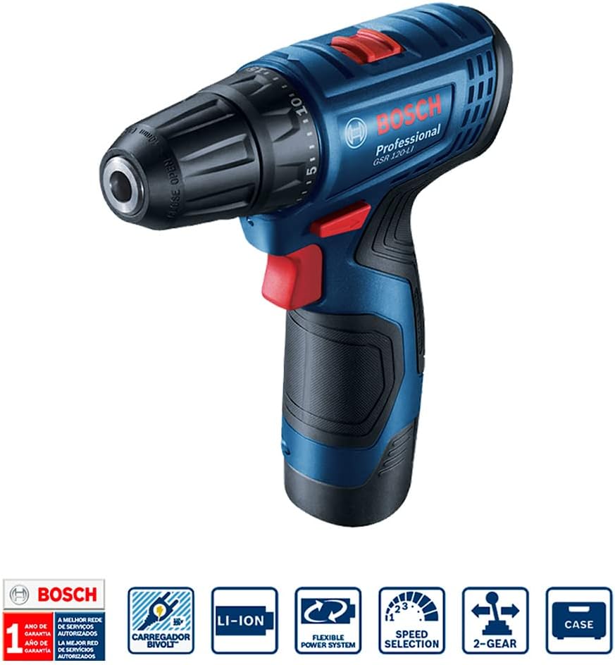 Foto 5 pulgar | Taladro Atornillador Bosch 3/8” 12v + Pistola Impacto 1/4” 12v + Maleta + 2 Bateria Carga + 23 Accesorios