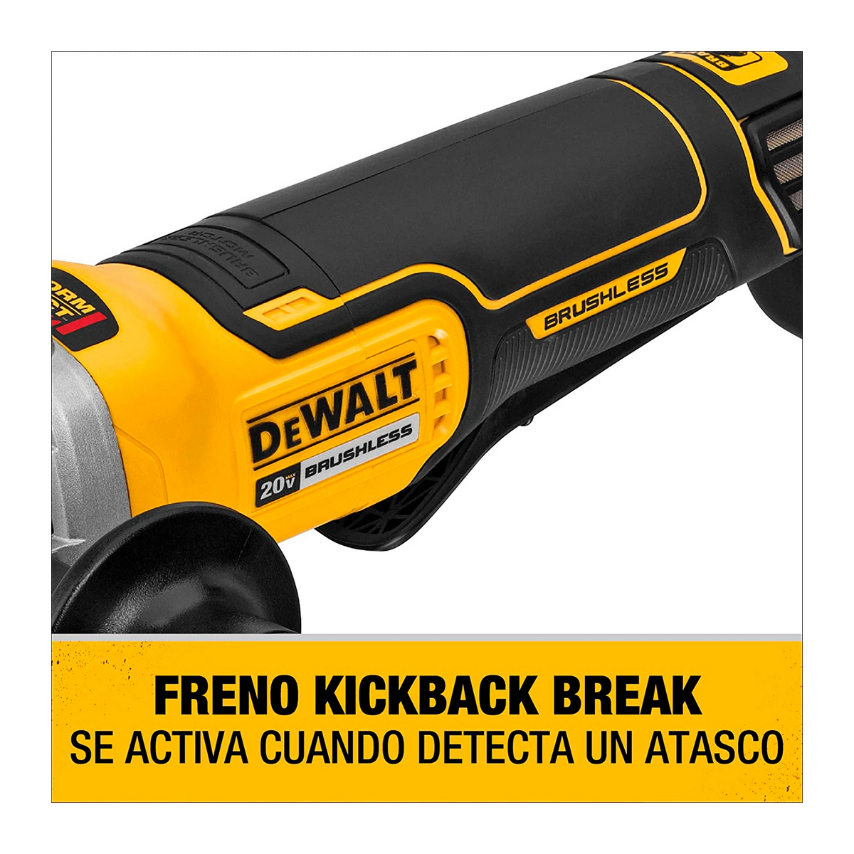 Foto 5 | Mini Esmeriladora Angular Dewalt Inalambrica 4.1/2” 20v9000 Rpm 5/8-11 Sistema E-clutch