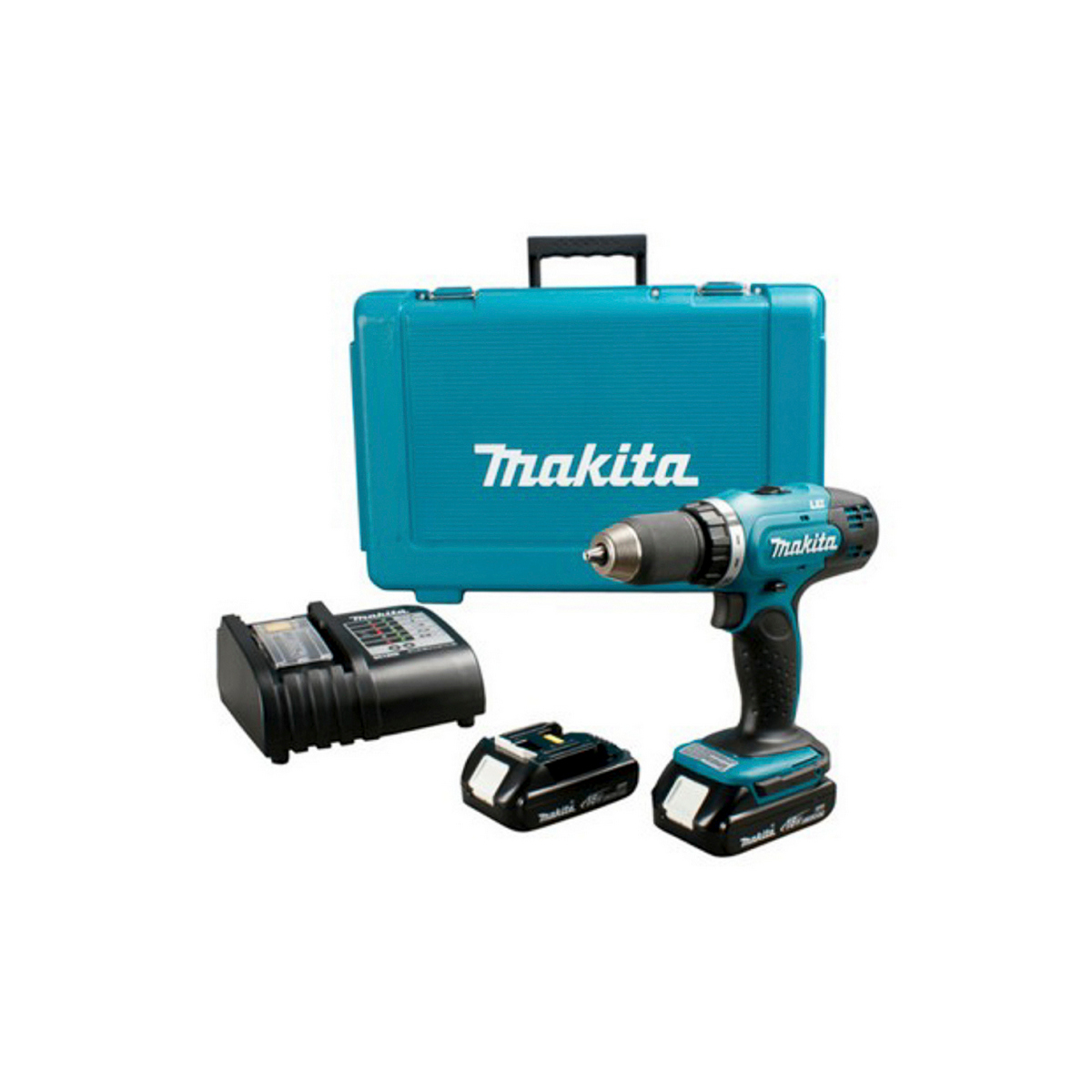 Rotomartillo Inalambrico Makita 1/2” 18v 2vr 400-1300 Rpm 6000-19500 Gpm Con 2 Bateria Carga Estuche Plastico