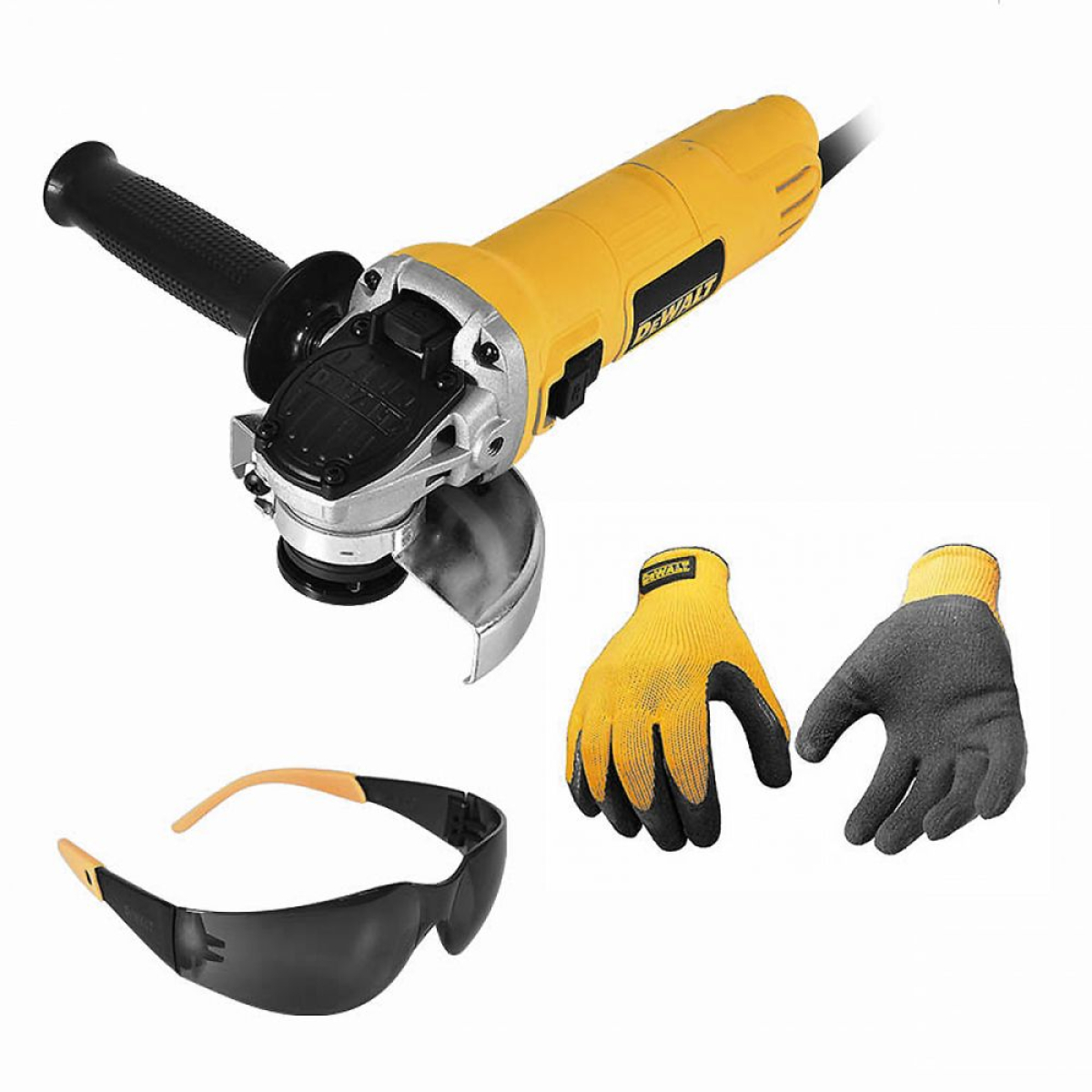 Mini Esmeriladora Angular Dewalt 4.1/2” 800 W 12000 Rpm M14 + Equipo Seguridad (guantes + Lentes)