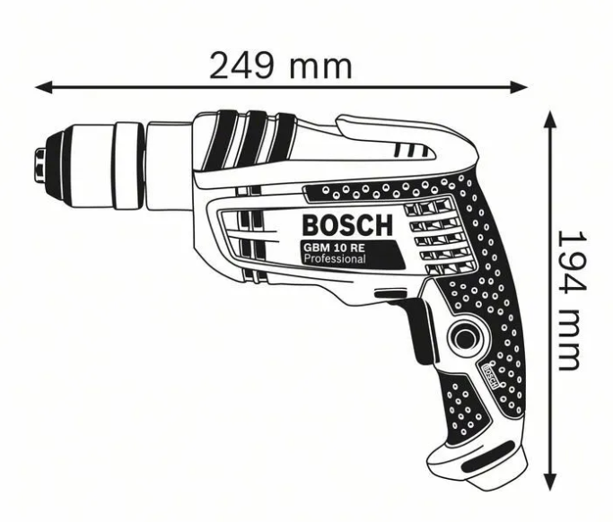 Foto 3 pulgar | Taladro Bosch 3/8” 600w Vvr 0-2600 Rpm (gbm 10 Re)