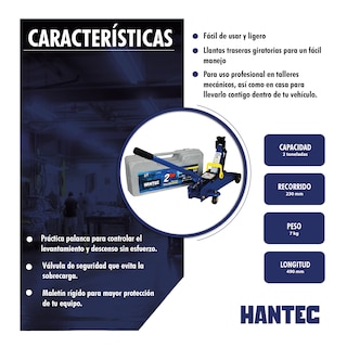 Foto 4 | Gato Hidráulico Hantec con Estuche 2 Toneladas