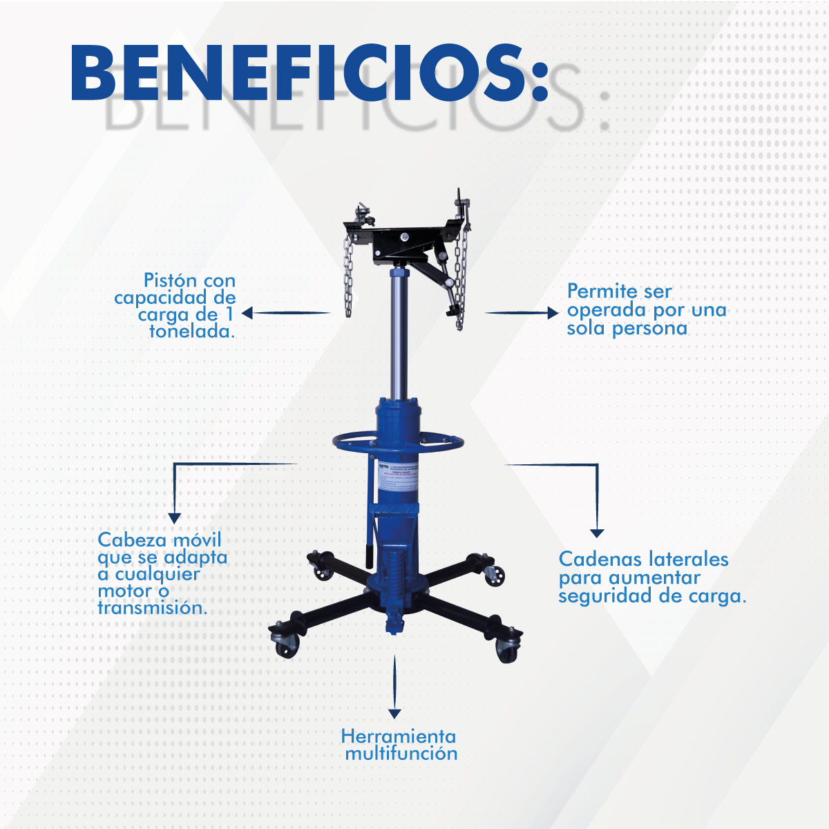 Foto 5 | Desmontadora Hidráulica de Trasmisiones 500 Kg Profesional Hantec color Azul