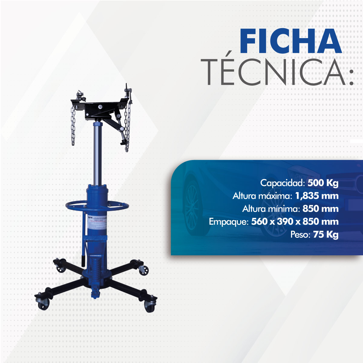 Foto 7 pulgar | Desmontadora Hidráulica de Trasmisiones 500 Kg Profesional Hantec color Azul