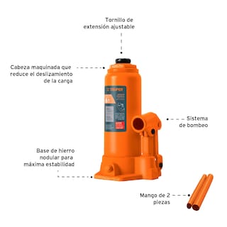 Foto 3 | Gato Hidráulico de Botella Truper GAT-6 color Naranja de 6 Toneladas
