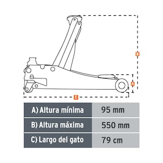 Foto 3 | Gato Hidráulico Profesional Truper GAPRO-3.5PB color Naranja de Patín 3.5 TON Elevación Rápida