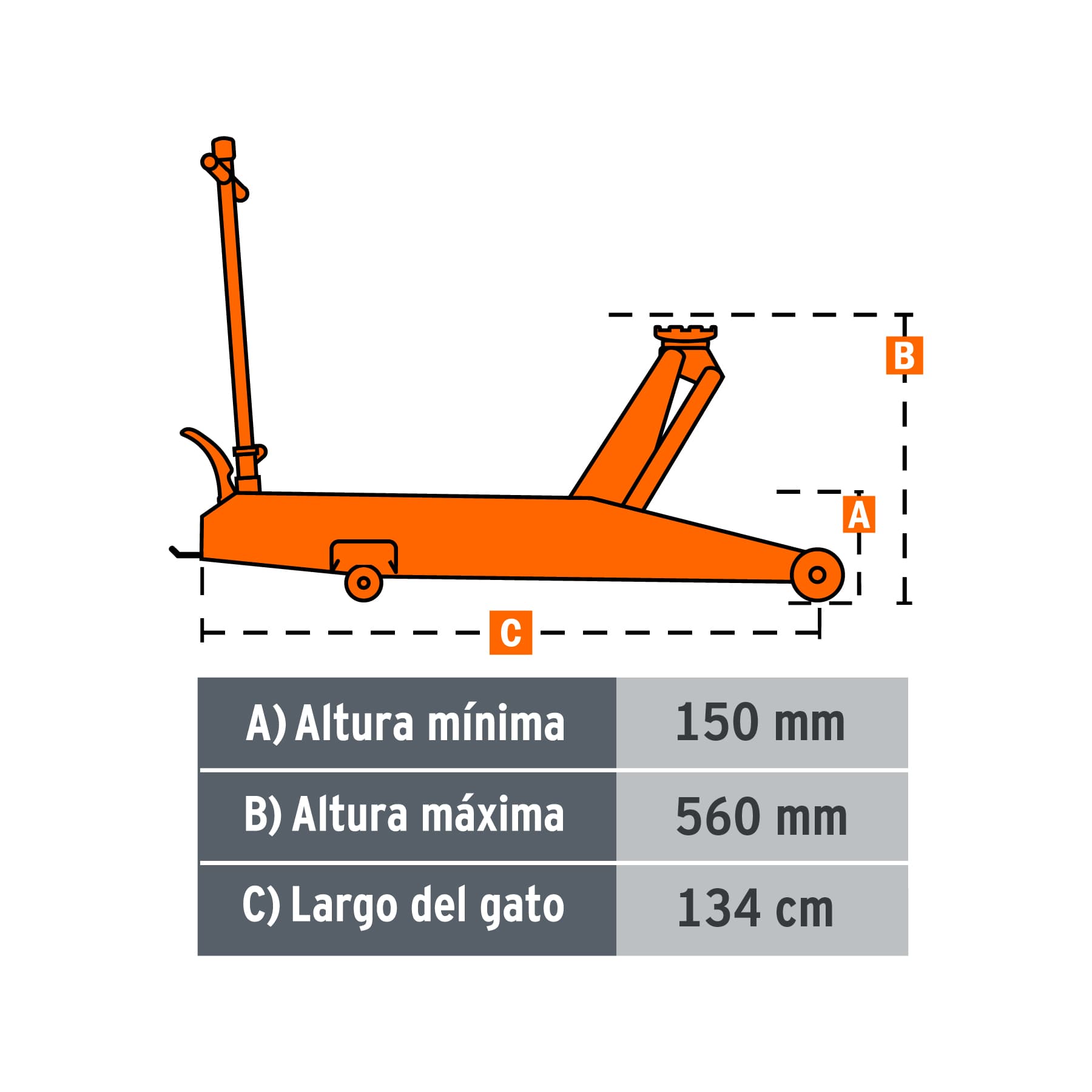 Foto 4 pulgar | Gato de Patín Truper GAPRO-5 color Naranja 5 T