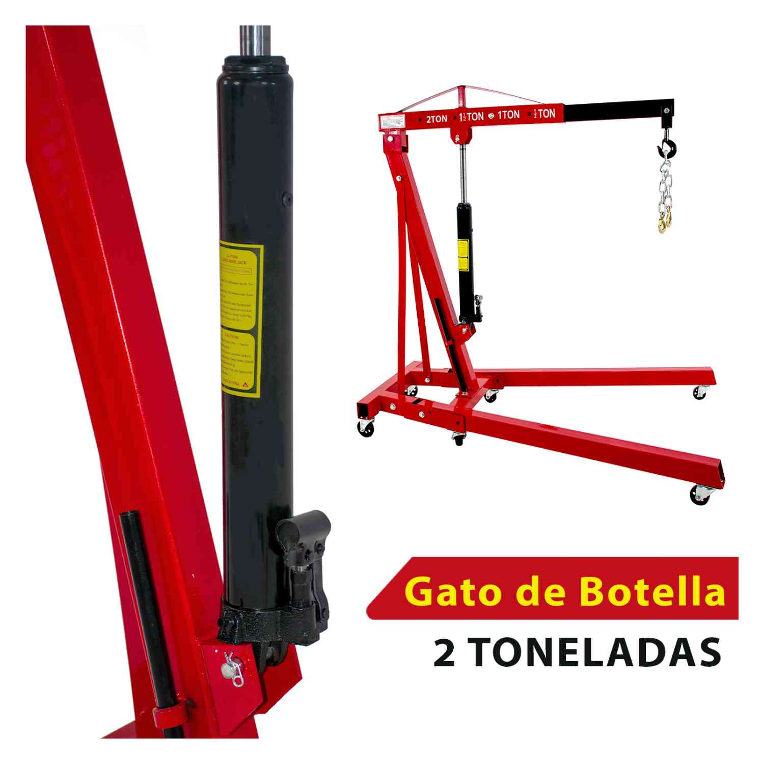 Foto 6 pulgar | Pluma Hidraulica Plegable Motor 2 Ton Profesional Uso Rudo