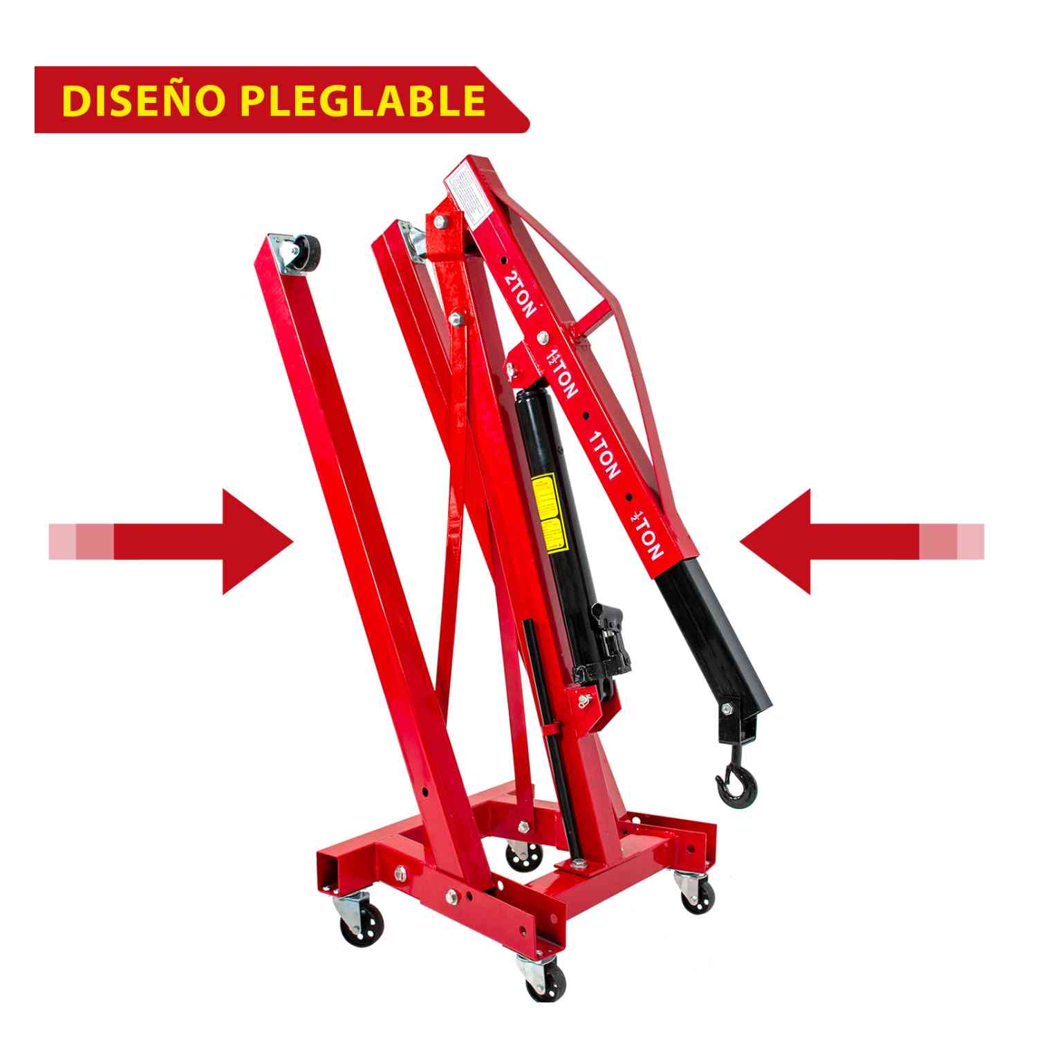 Foto 7 pulgar | Pluma Hidraulica Plegable Motor 2 Ton Profesional Uso Rudo