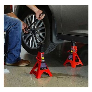 Foto 3 | 2 Piezas Torres Para Auto Lab,g Torre Automotrices De 3 Toneladas Rojo