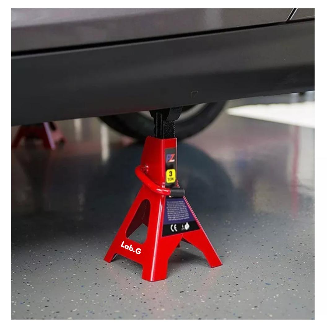 Foto 4 | 2 Piezas Torres Para Auto Torre Automotrices  Lab.g De 3 Toneladas Rojo