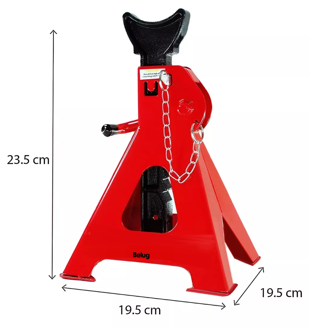 Foto 5 pulgar | Torre De Auto Belug 2 Piezas 3 Toneladas Doble Seguro Altura 31-42cm, Rojo/negro