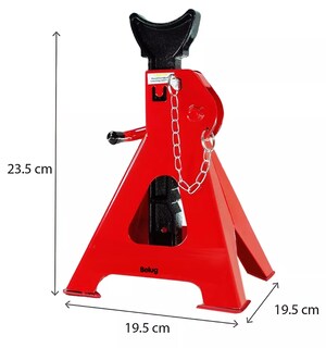 Foto 4 | Torre De Auto Belug 2 Piezas 3 Toneladas Doble Seguro Altura 31-42cm, Rojo/negro