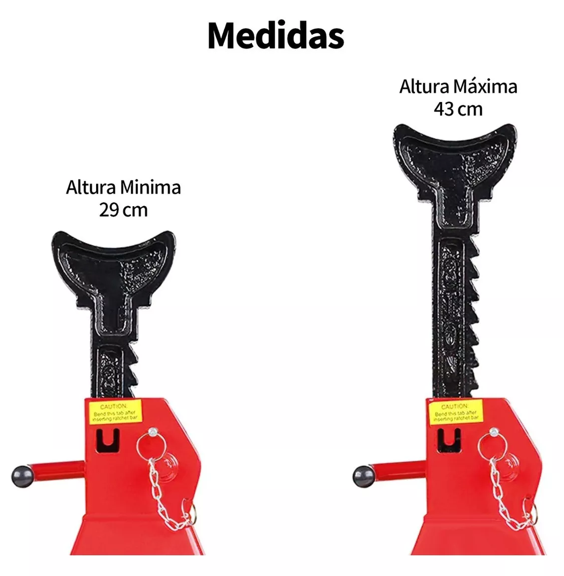 Foto 6 pulgar | Torre De Auto Belug 2 Piezas 3 Toneladas Doble Seguro Altura 31-42cm, Rojo/negro