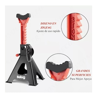 Foto 5 | Gato Automotriz Con Capacidad De 3 Ton, 2 Pzs Rojo/negro Belug