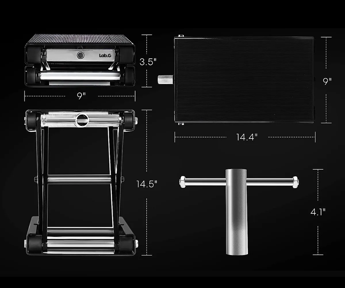 Foto 5 | Elevador Mecánico De Motocicleta Lab.g De 1100lb 85mm-340mm Negro