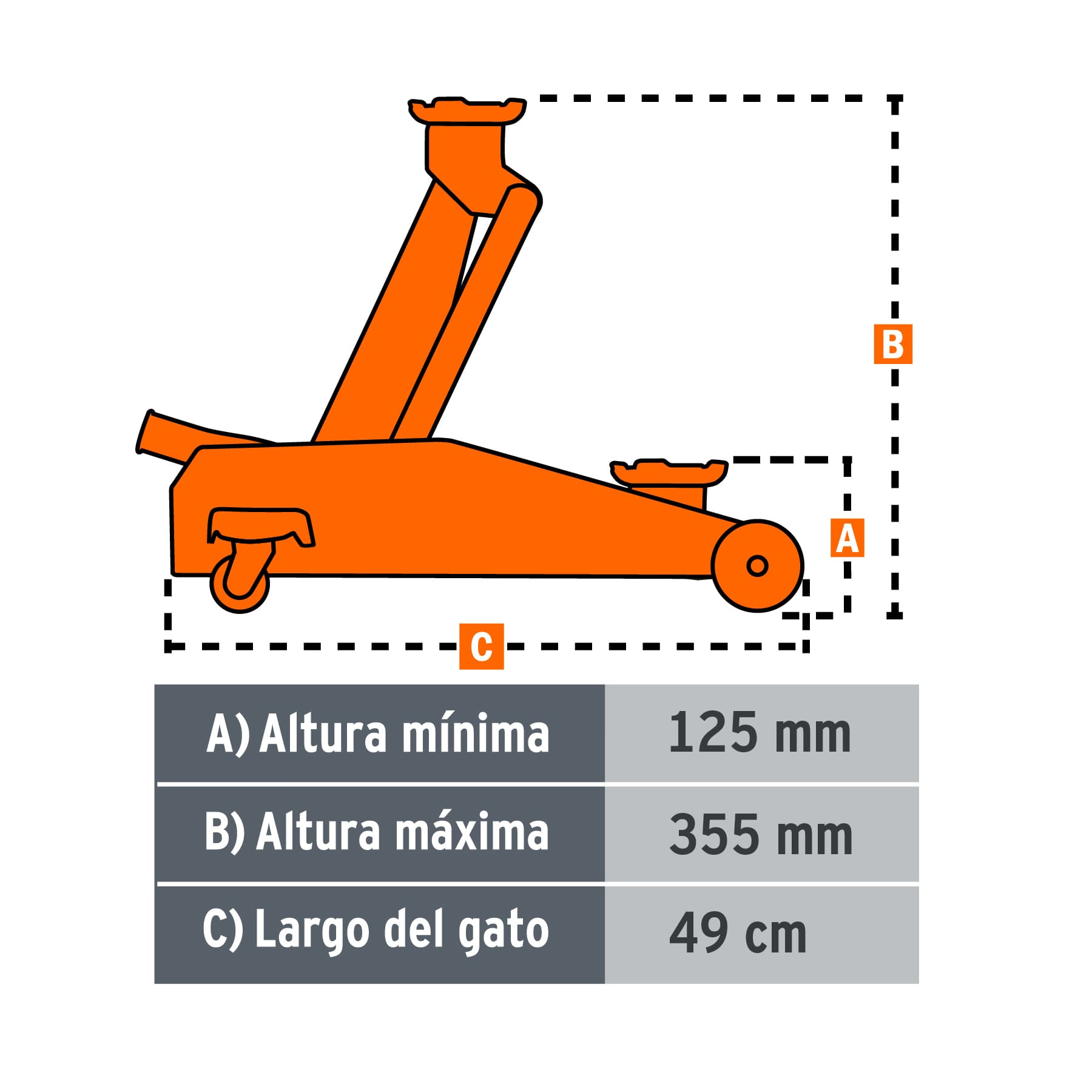 Foto 4 pulgar | Gato Hidráulico de Patín Truper GAPA-2 color Naranja 2 Toneladas