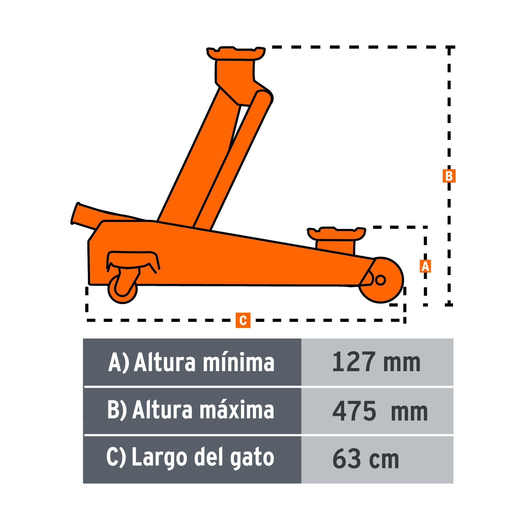 Foto 4 pulgar | Gato de Patín Truper GAPRO-300 color Naranja 3 Toneladas