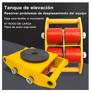 Foto 5 | Patín Tortuga 4 Ruedas para Mover Carga Hasta 6t Toneladas Amarillo
