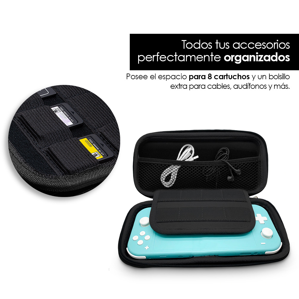 Foto 4 pulgar | Estuche Rígido Portátil para Nintendo Switch Lite Redlemon 79905 color Negro con Mica de Cristal Templado