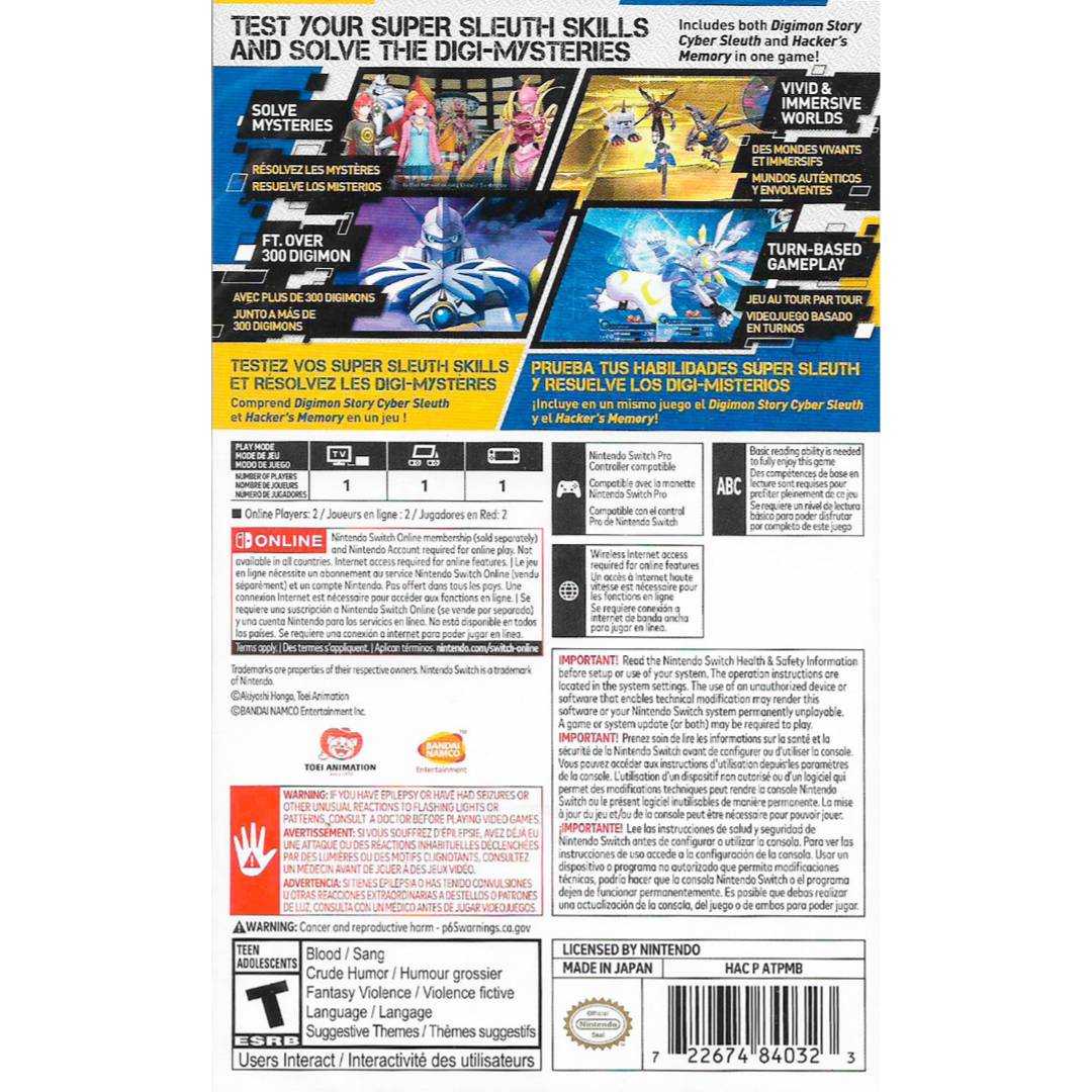 Foto 3 pulgar | Digimon Story Cyber Sleuth Complete Edition En Cf Es para Nintendo Switch