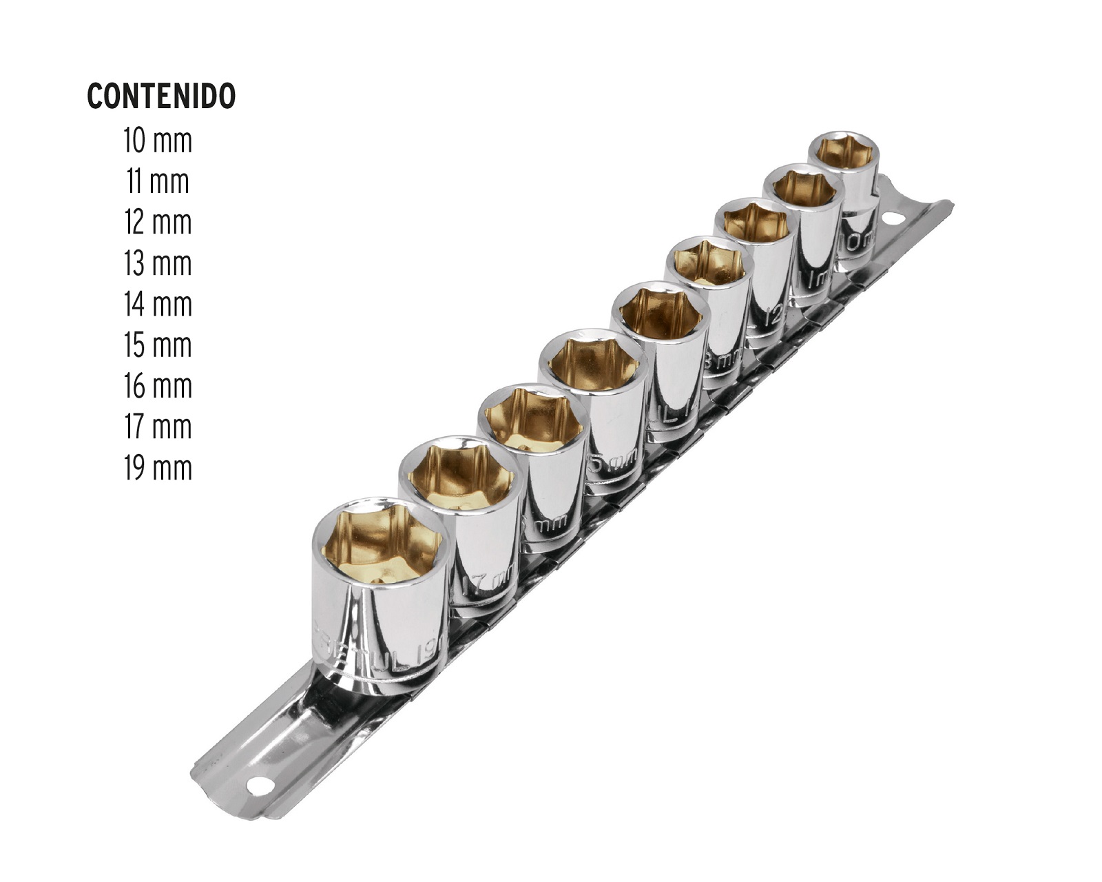 Foto 2 | Juego de 9 Dados Milimétricos Pretul Jd-3/8x10mm-p Mecánica