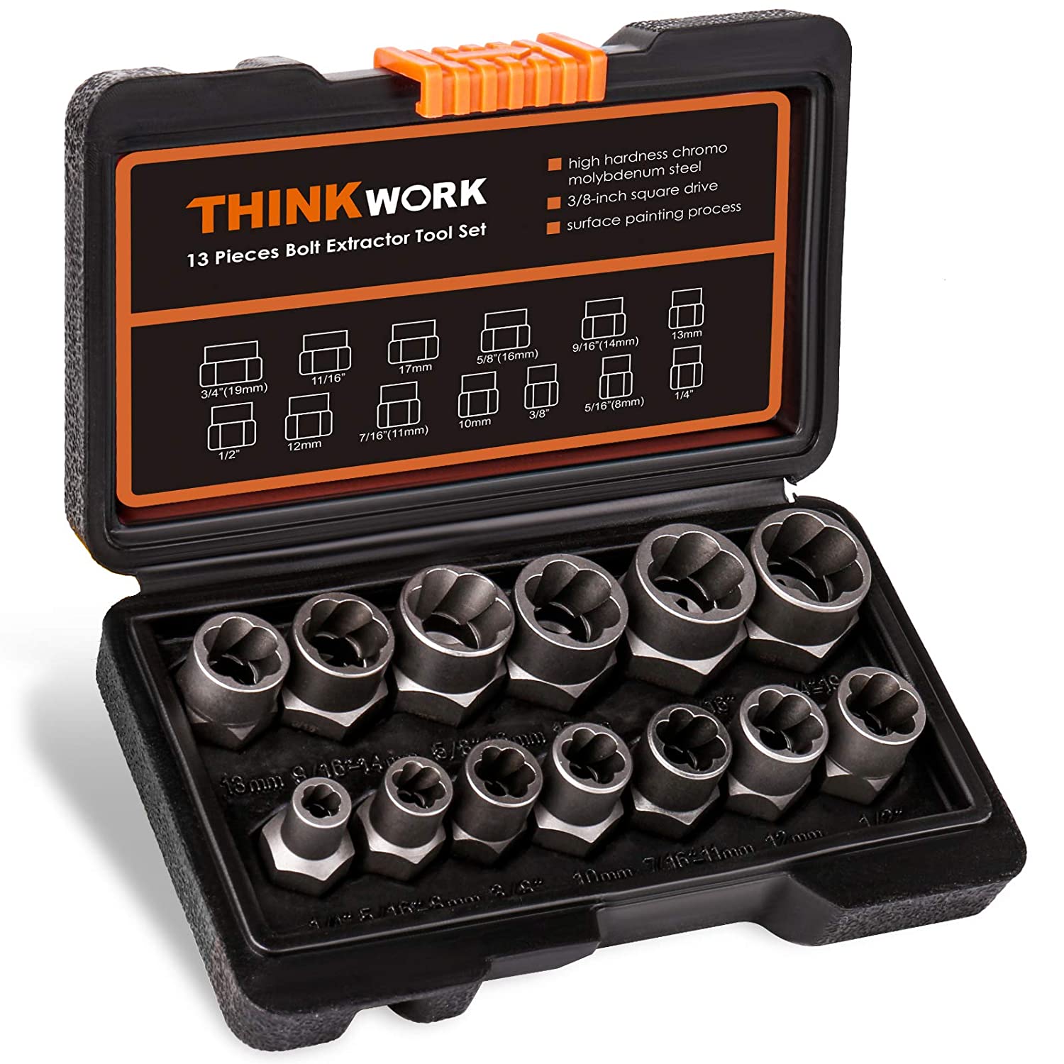 Extractores de Tornillos y Tuercas Barridos 14pzs Thinkwork