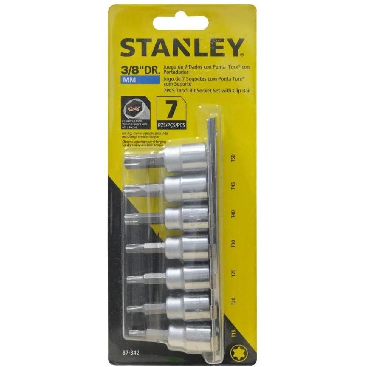 Foto 4 pulgar | Juego de Dados de Punta Torx Mando 3/8” Stanley 87-342 color Gris