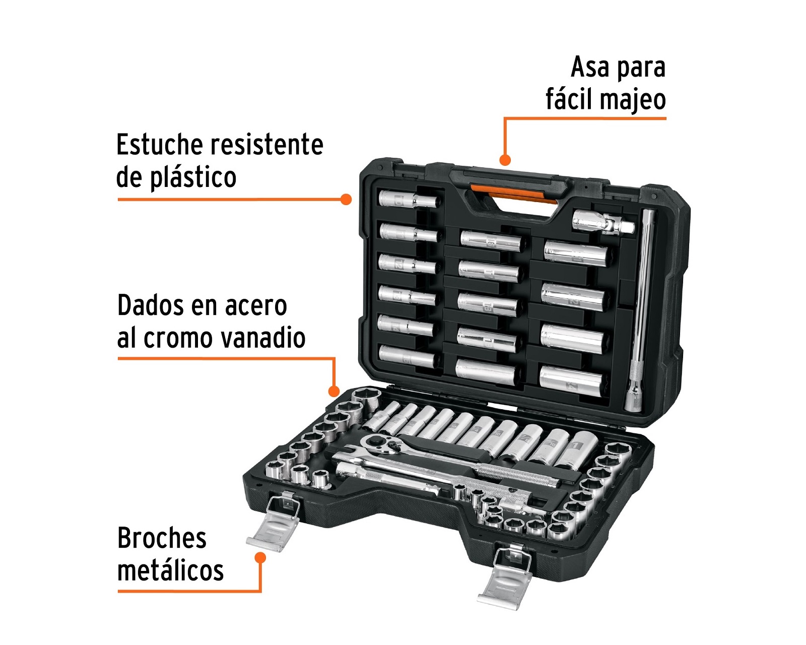 Foto 4 pulgar | Juego De Herramientas Truper Para Mecánico 56 Pzas Dados Matraca