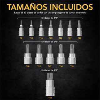 Foto 3 | Juego Herramientas Dados Mecánica Lexivon Lx--143 Torx 13 Piezas