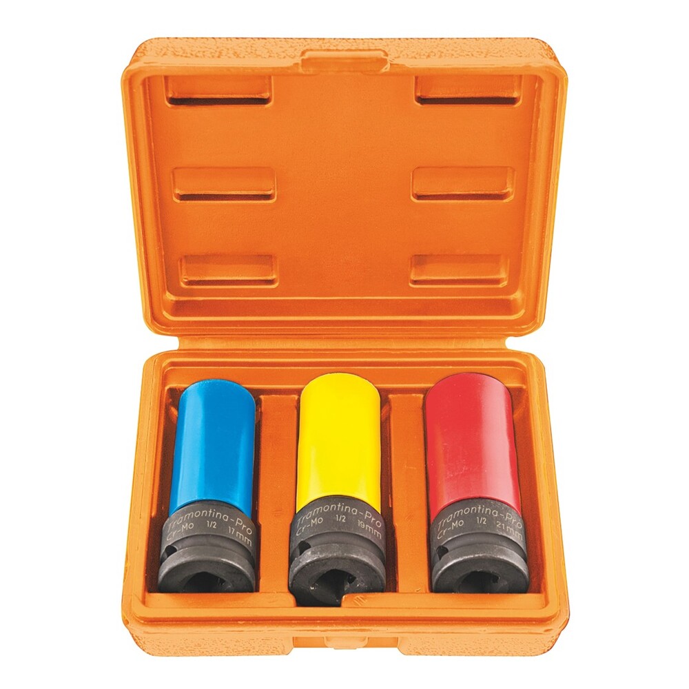 Juego de Dados de Impacto 1/2'' 3 Piezas Tramontina color Naranja