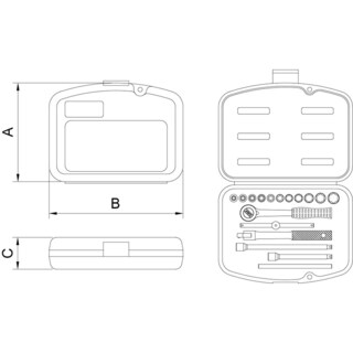 Foto 6 | Estuche con Datos y Accesorios Tramontina Pro 1/4'' 17 Piezas color Naranja