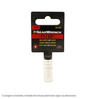 Foto 1 | Dado Medio Sae 1/4 Plg 6 Puntas Gearwrench 80120s 11/32 Plg