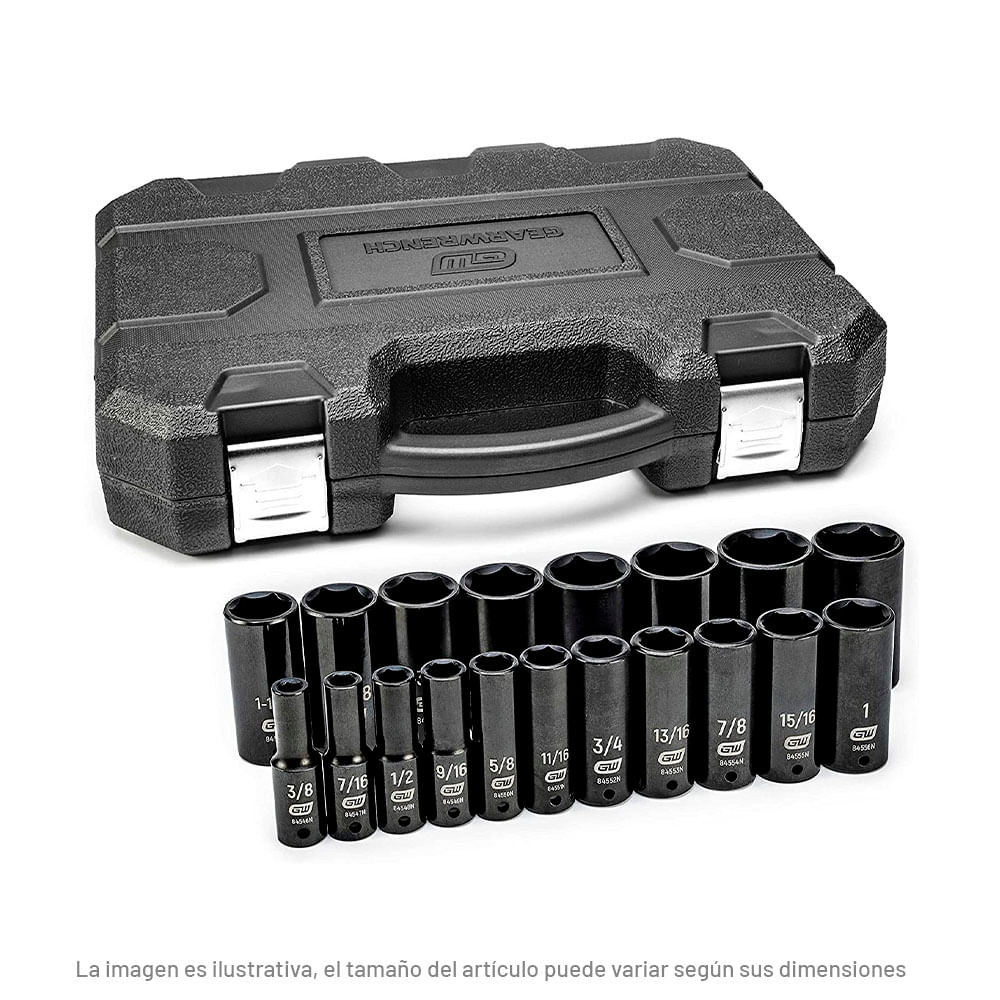 Juego De Dados Impacto Sae 1/2 Plg 19 Pz. Gearwrench 84934n