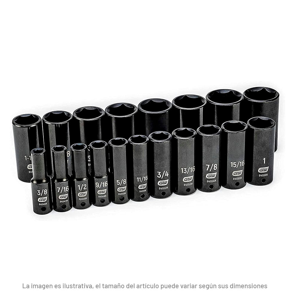 Foto 3 pulgar | Juego De Dados Impacto Sae 1/2 Plg 19 Pz. Gearwrench 84934n