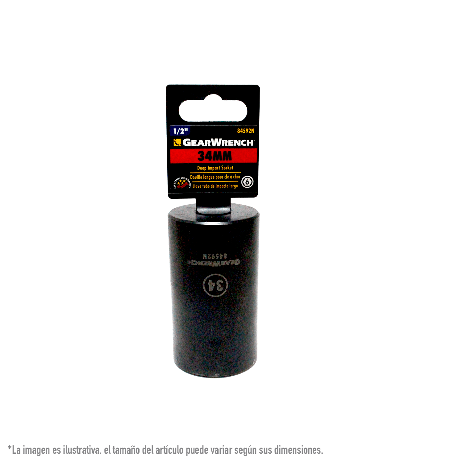 Dado Imp 1/2 6pts Lgo. Gearwrench 84592 34 Mm.