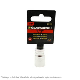Foto 1 | Dado Medio Sae 1/4 Plg 6 Puntas Gearwrench 80123s 1/2 Plg