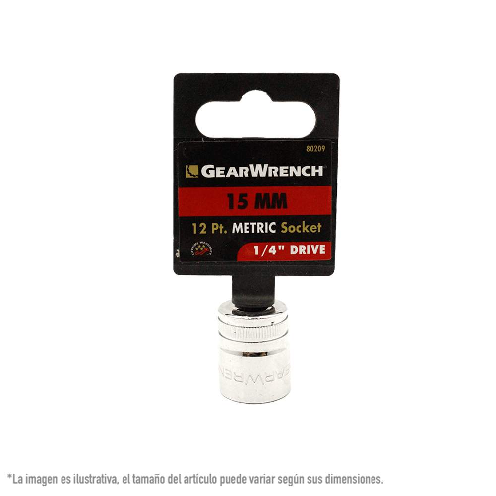Foto 1 | Dado 1/4 Plg Estándar 12 Puntas Gearwrench 80209 15 Mm