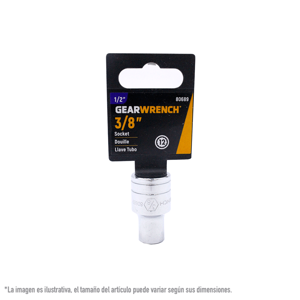 Dado Corto 1/2 Plg 12 Puntas Gearwrench 80689 3/8 Plg